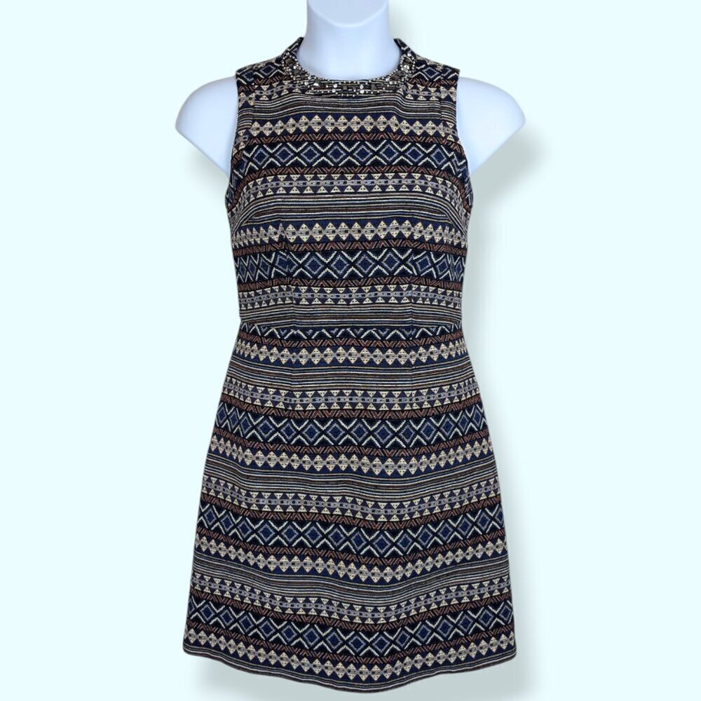 Naf Naf Sleeveless Jewelled Neckline Dress